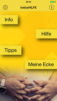 Krebshilfe App Startseite Krebshilfe App Startseite